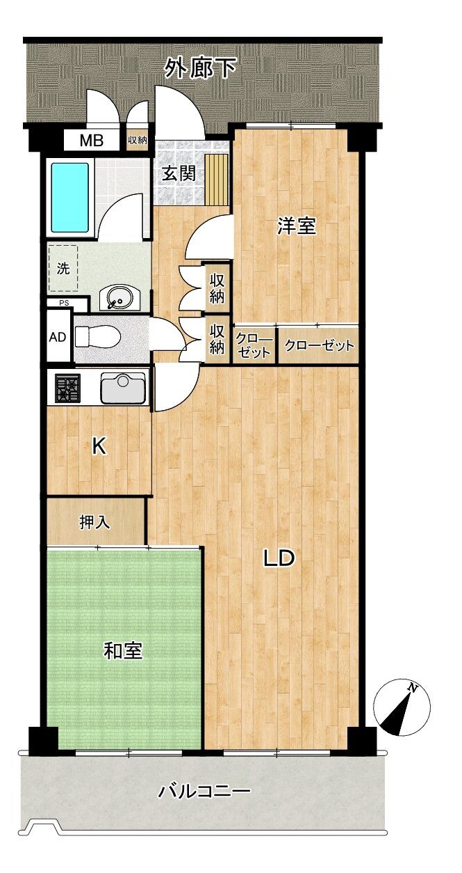収納豊富な3DK！落ち着きのある6帖和室を備えた、1階ならではの暮らしやすい住まい